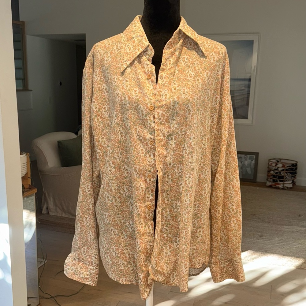 Vintage 70’s Kennington Ltd Mickey & Minnie Floral Button Up Shirt